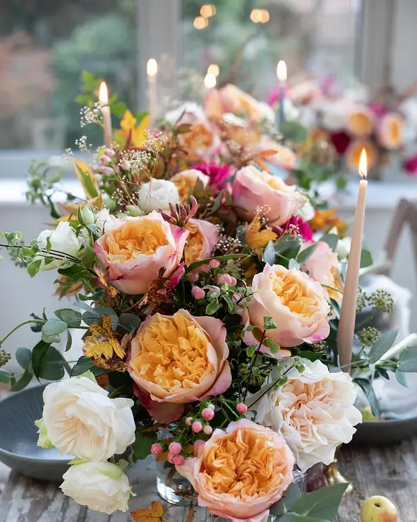 autumn inspired floral design centerpiece 